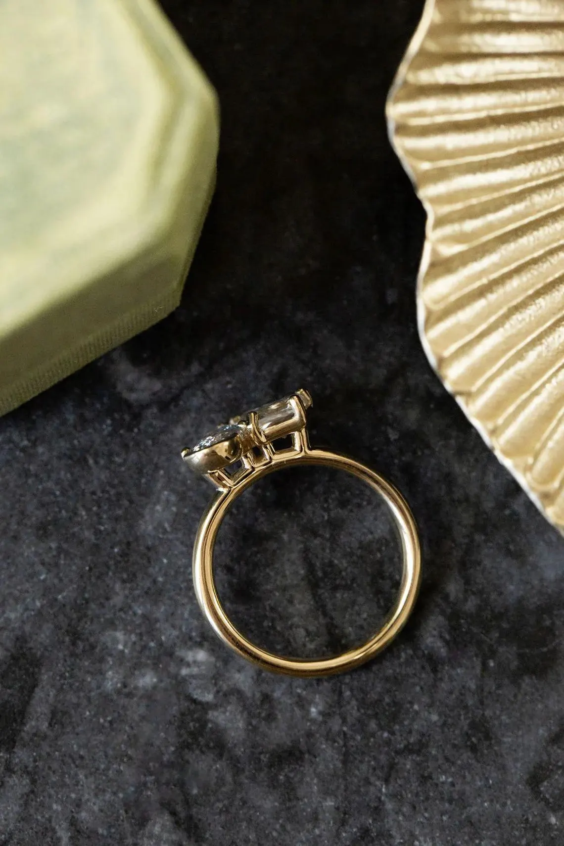 Pairing style silver ring featuring mixed-cut moissanite brilliance A design that breaks symmetry to create something memorable Built for bold elegance with a contemporary narrative - Image 7