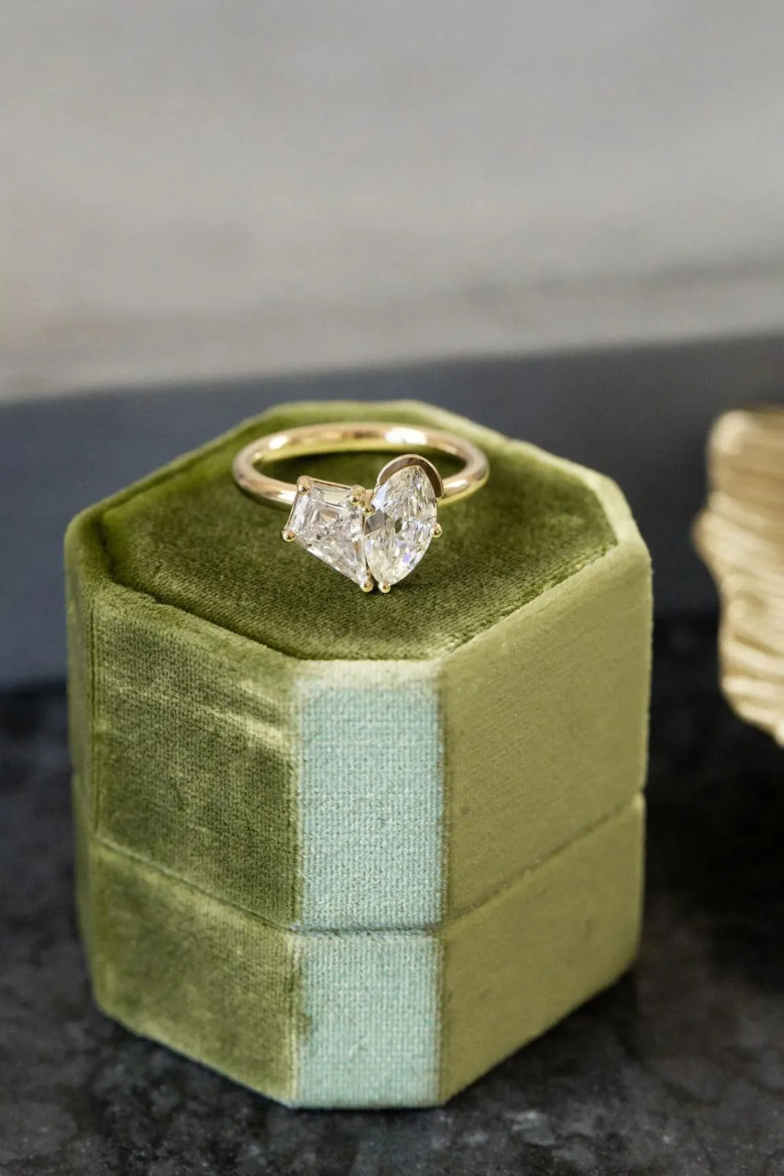Pairing style silver ring featuring mixed-cut moissanite brilliance A design that breaks symmetry to create something memorable Built for bold elegance with a contemporary narrative - Image 3