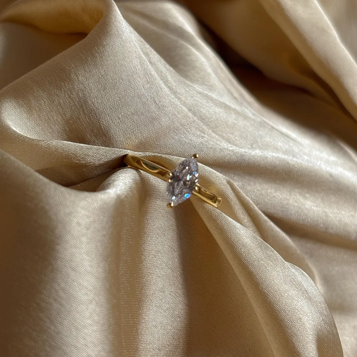 Elongated moissanite set in silver with a clean, flowing presence A design that feels airy, refined, and confidently different Perfect for elevating every gesture with subtle drama - Image 3