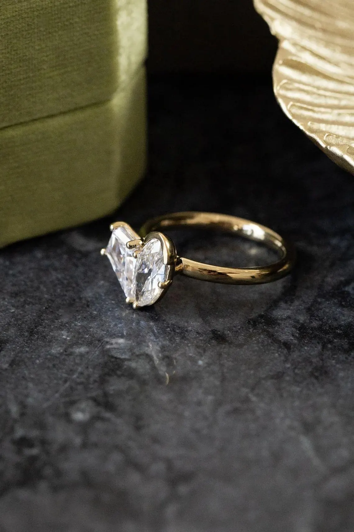 Pairing style silver ring featuring mixed-cut moissanite brilliance A design that breaks symmetry to create something memorable Built for bold elegance with a contemporary narrative - Image 5