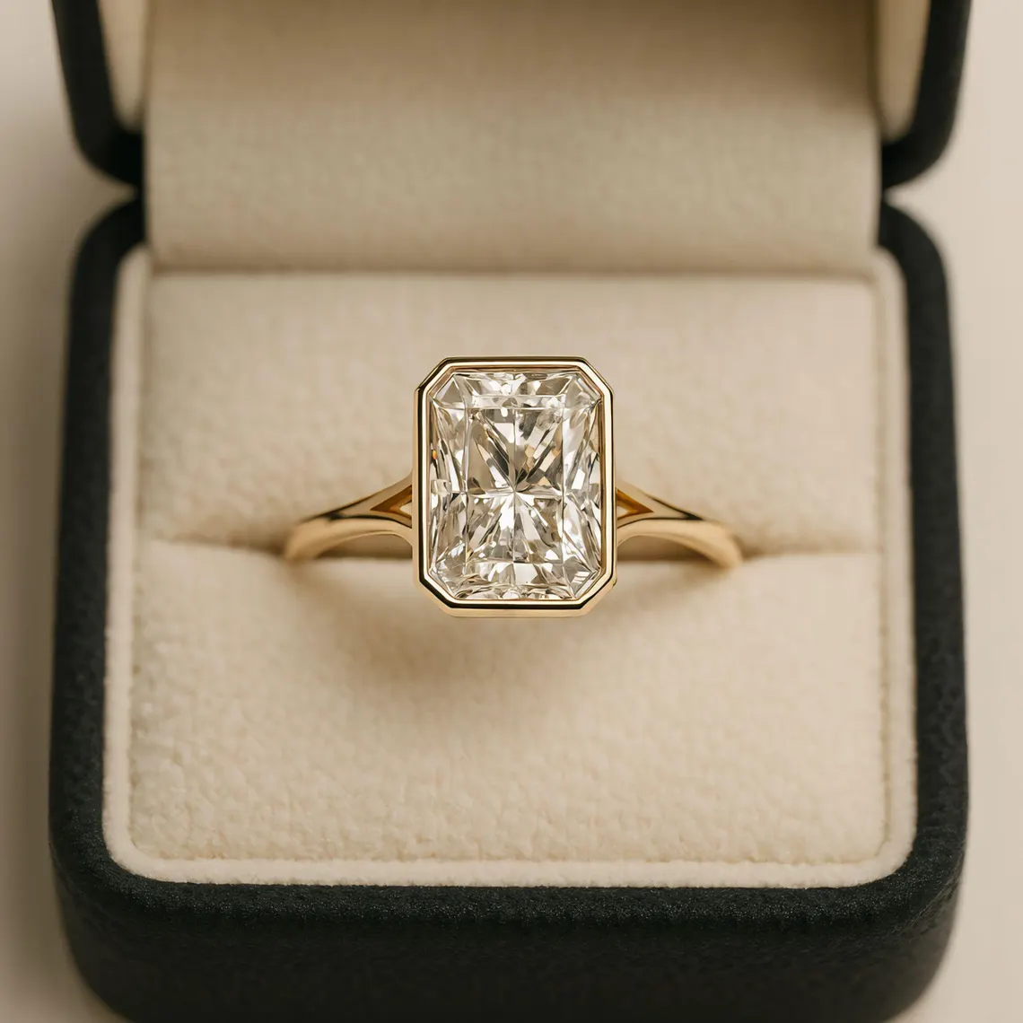 Hexagon-inspired moissanite in silver creating a bold framed centerpiece A design that feels crisp, artistic, and visually striking Made for those who want geometry with personality