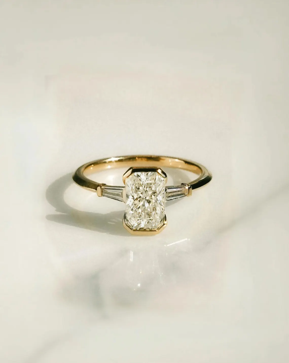 Contour driven silver ring showcasing a moissanite with refined shaping A look that merges modern form with timeless brilliance Built for effortless luxury with a bold undertone - Image 2