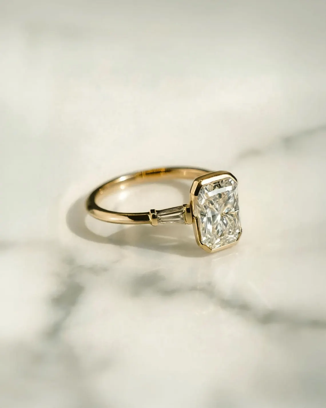 Contour driven silver ring showcasing a moissanite with refined shaping A look that merges modern form with timeless brilliance Built for effortless luxury with a bold undertone - Image 4