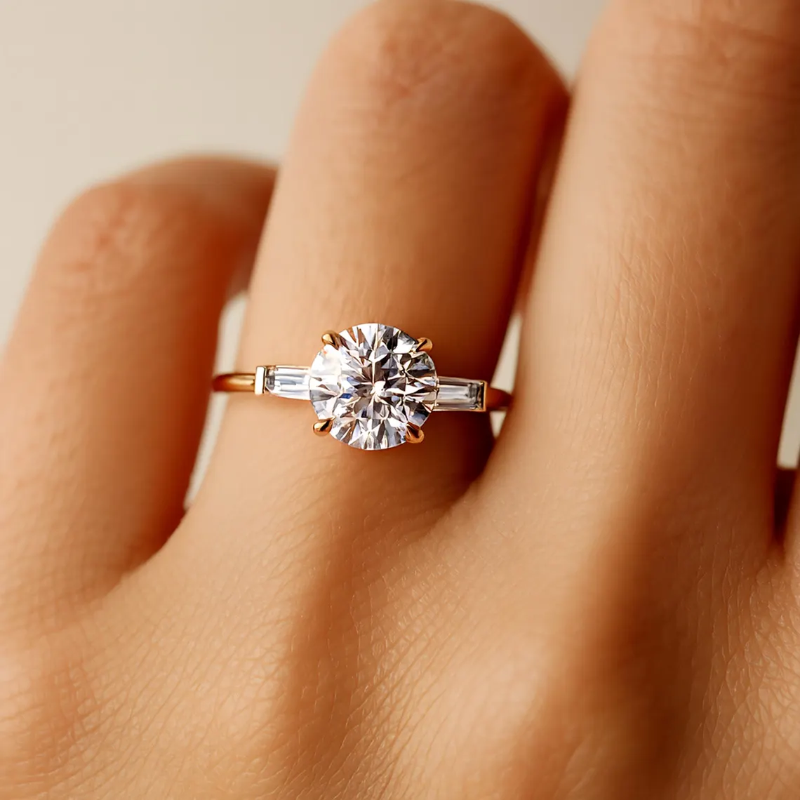 Duo band silver ring showcasing a moissanite with surrounding brilliance A look that blends structure with a rich, multi band aesthetic Perfect for a statement style with refined sparkle (Copy)