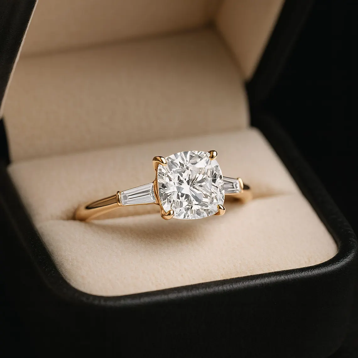 Highlighting a moissanite with structured side detailing A ring that delivers precision, balance, and refined brilliance Perfect for a sharp and modern luxury look - Image 2