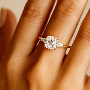 Highlighting a moissanite with structured side detailing A ring that delivers precision, balance, and refined brilliance Perfect for a sharp and modern luxury look