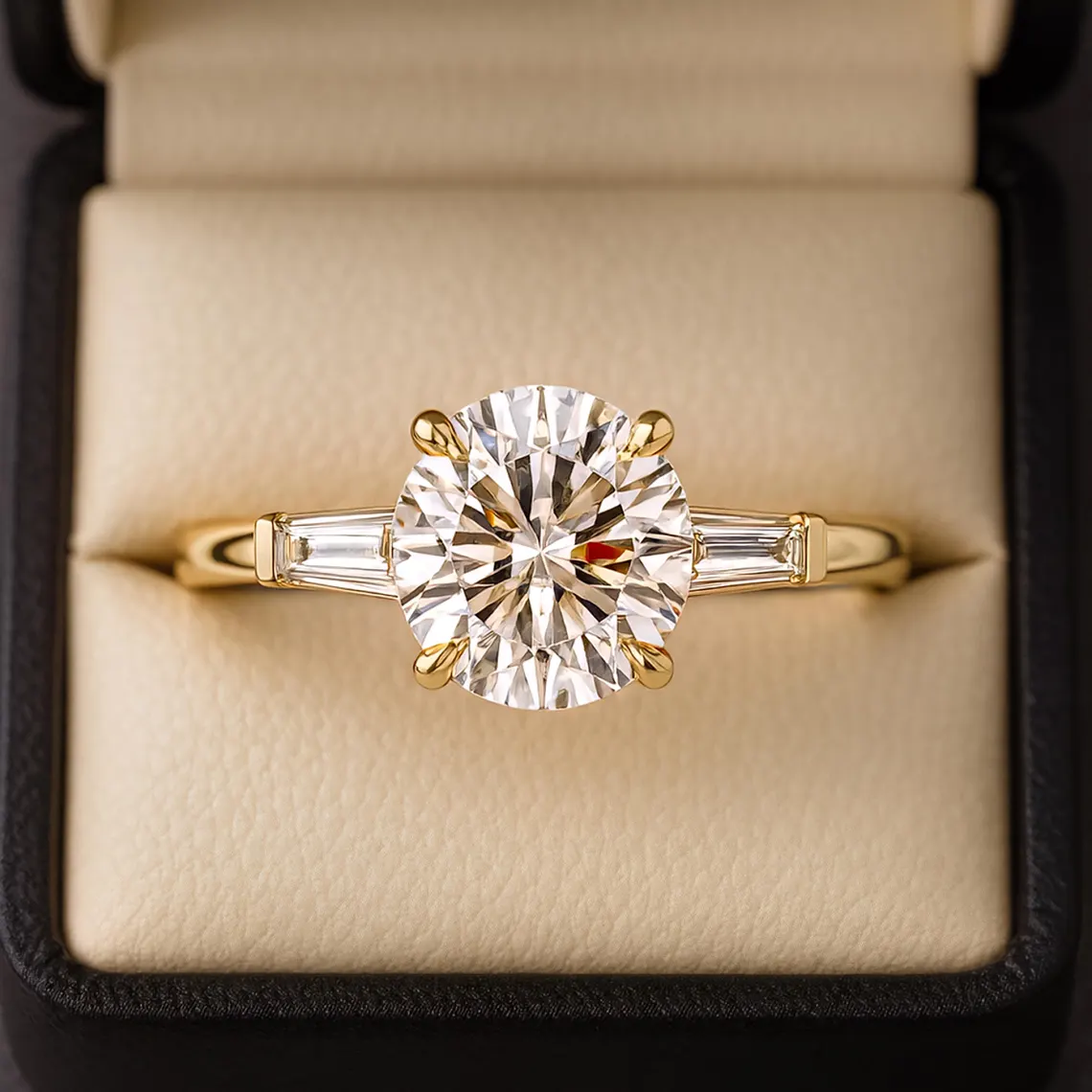 Duo band silver ring showcasing a moissanite with surrounding brilliance A look that blends structure with a rich, multi band aesthetic Perfect for a statement style with refined sparkle (Copy) - Image 5