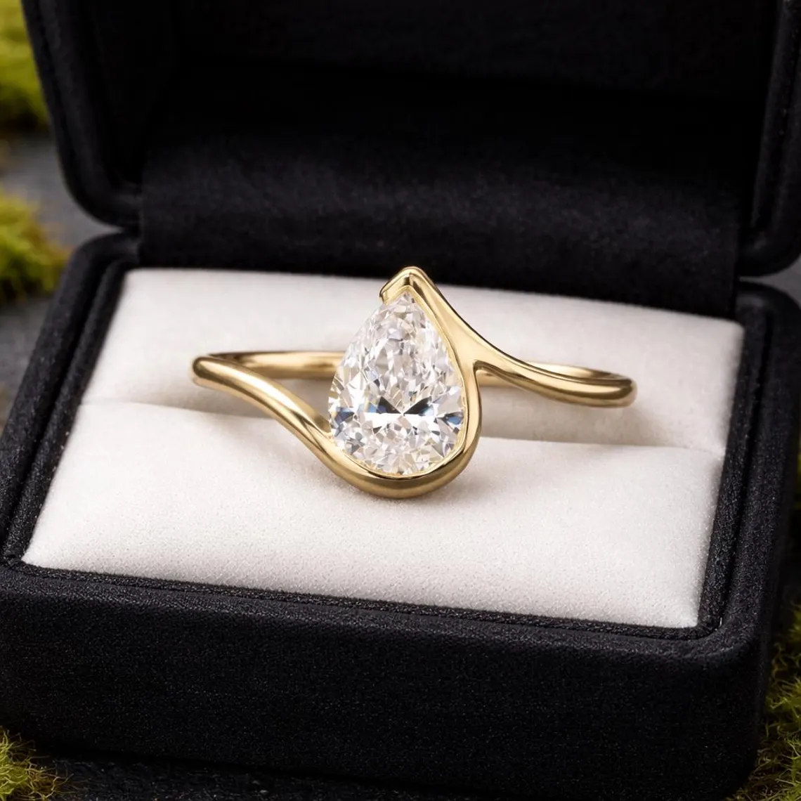 A sculpted silver band holding a glowing moissanite centerpiece Where creativity meets refined sparkle in perfect balance Designed for elegance that feels different and unforgettable - Image 4