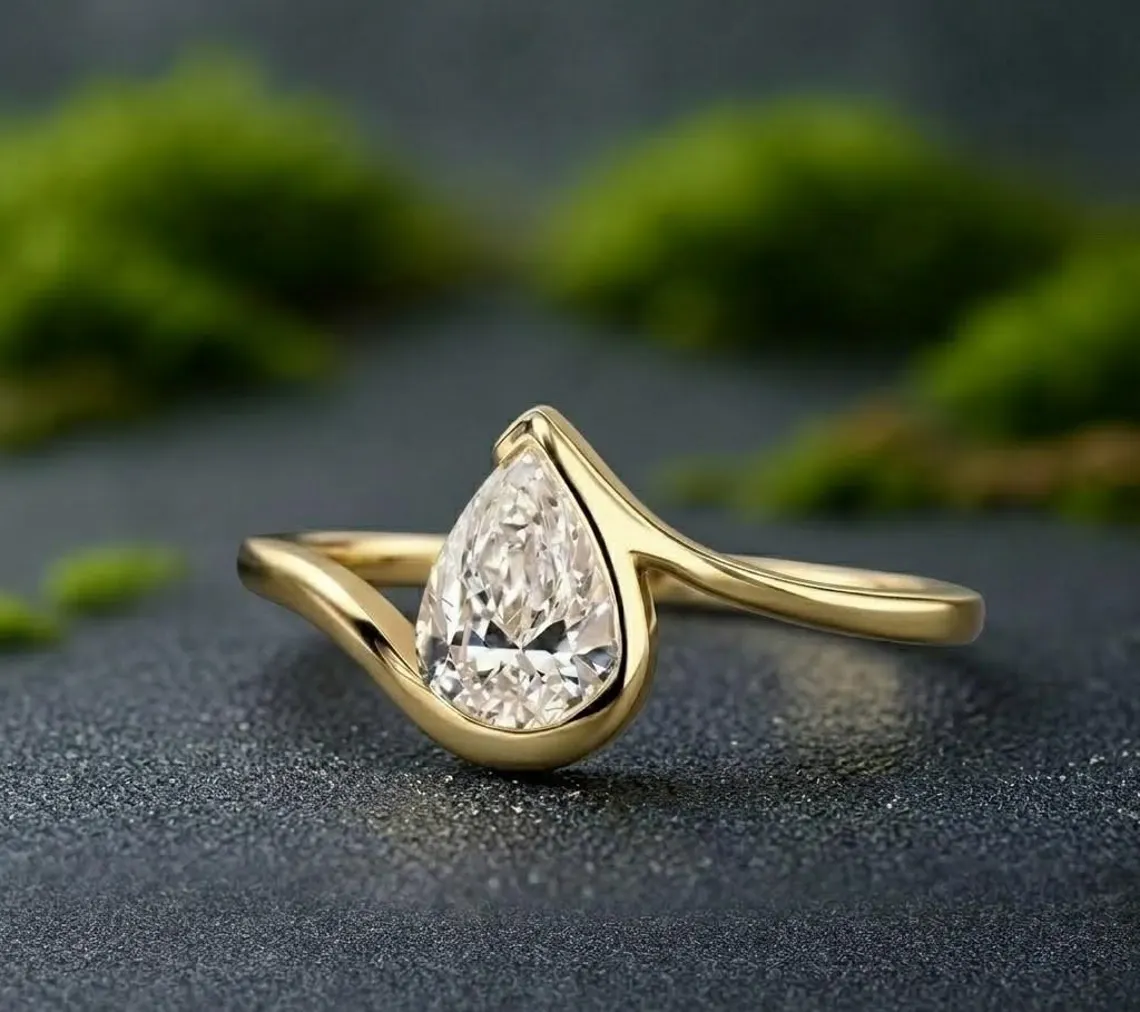 A sculpted silver band holding a glowing moissanite centerpiece Where creativity meets refined sparkle in perfect balance Designed for elegance that feels different and unforgettable - Image 2