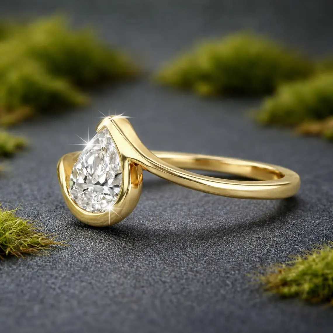 A sculpted silver band holding a glowing moissanite centerpiece Where creativity meets refined sparkle in perfect balance Designed for elegance that feels different and unforgettable - Image 3