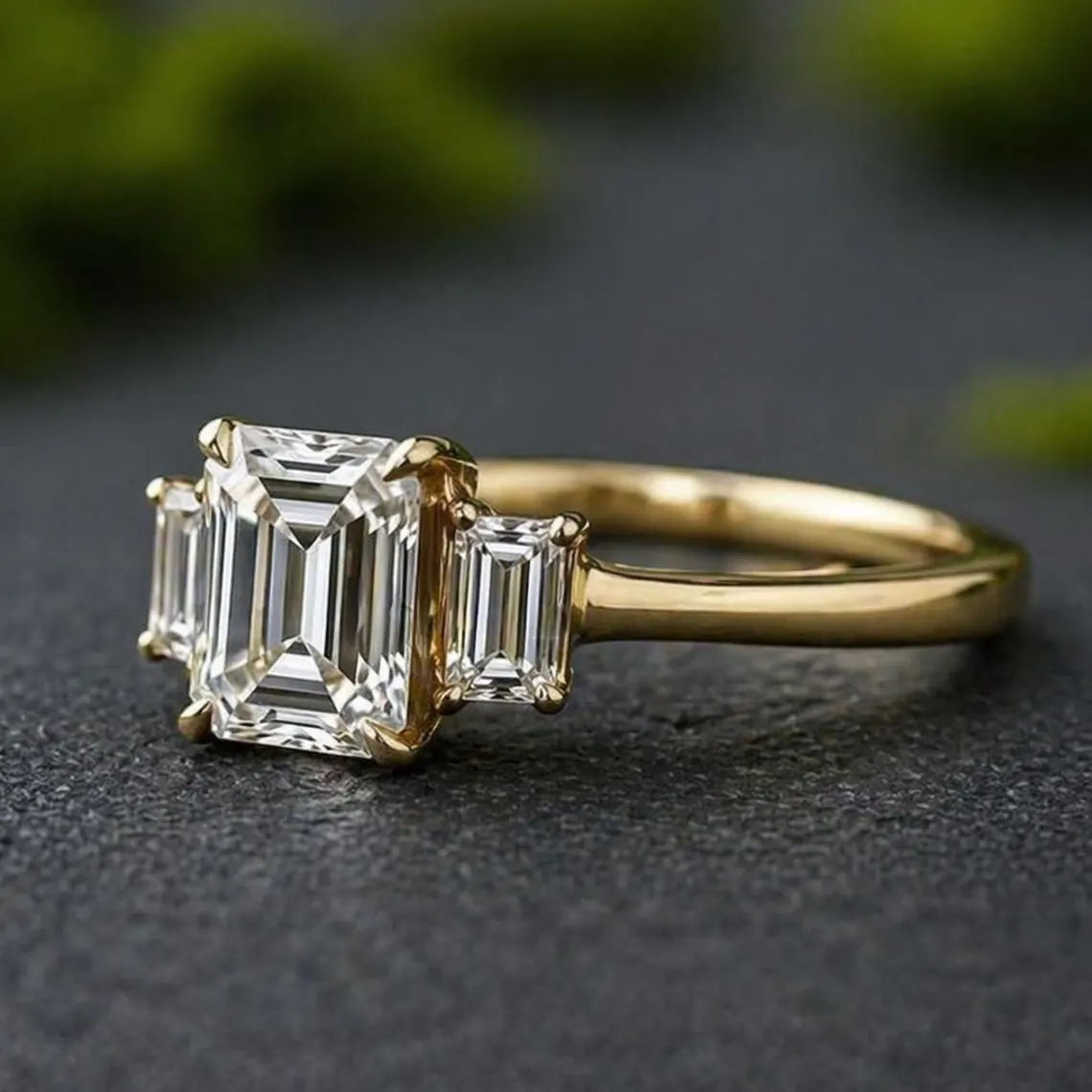 Duo band silver ring showcasing a moissanite with surrounding brilliance A look that blends structure with a rich, multi band aesthetic Perfect for a statement style with refined sparkle - Image 5