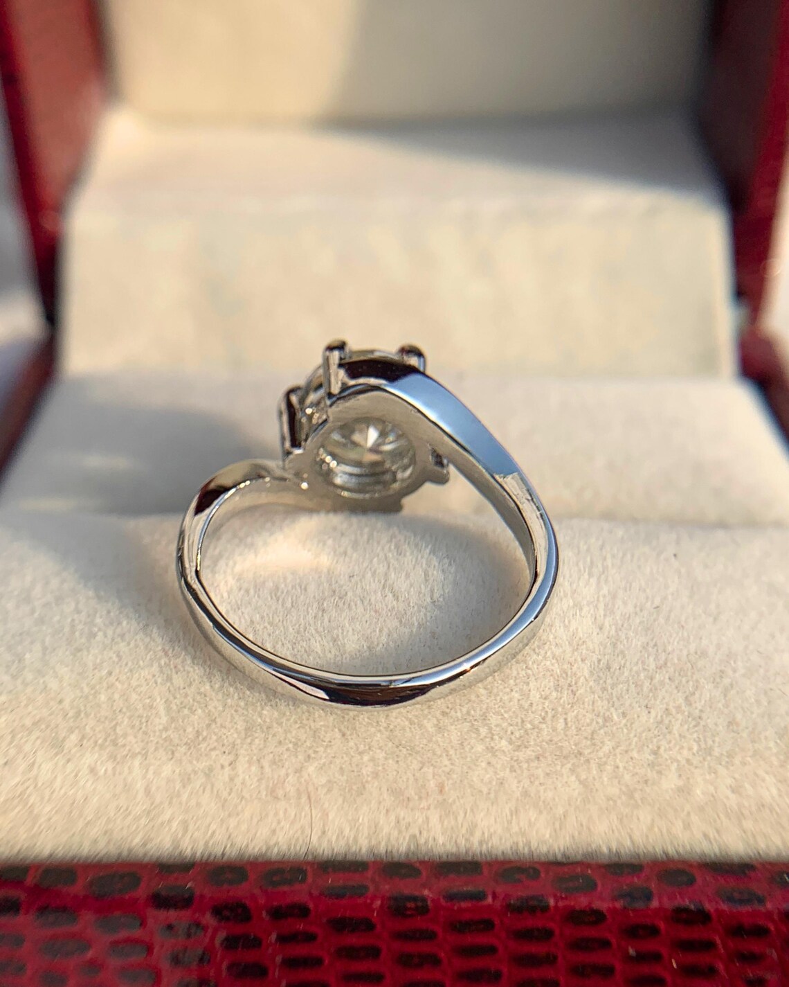 Brilliant Round Cut Moissanite Engagement Ring in Silver Classic Six Prong Solitaire Design with Elegant Minimalist Style, Dainty Yet Eye Catching Bridal Jewelry for Women - Image 5