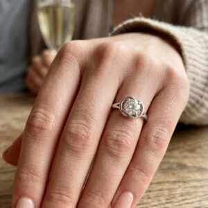 Pure silver beauty enhanced by the fire and brilliance of moissanite A design that feels classic yet modern in every possible way Perfect for adding a touch of sparkle to your everyday style