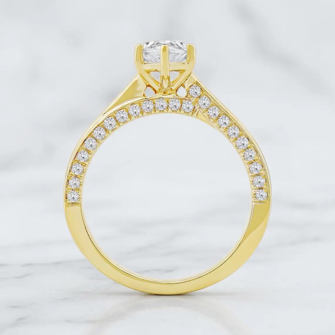 Elegant Marquise Cut Moissanite Engagement Ring in Sterling Silver Vintage Inspired Split Shank Bridal Ring Luxury Marquise Moissanite Ring for Women Silver Wedding, Proposal & Anniversary Jewelry Gift - Image 5