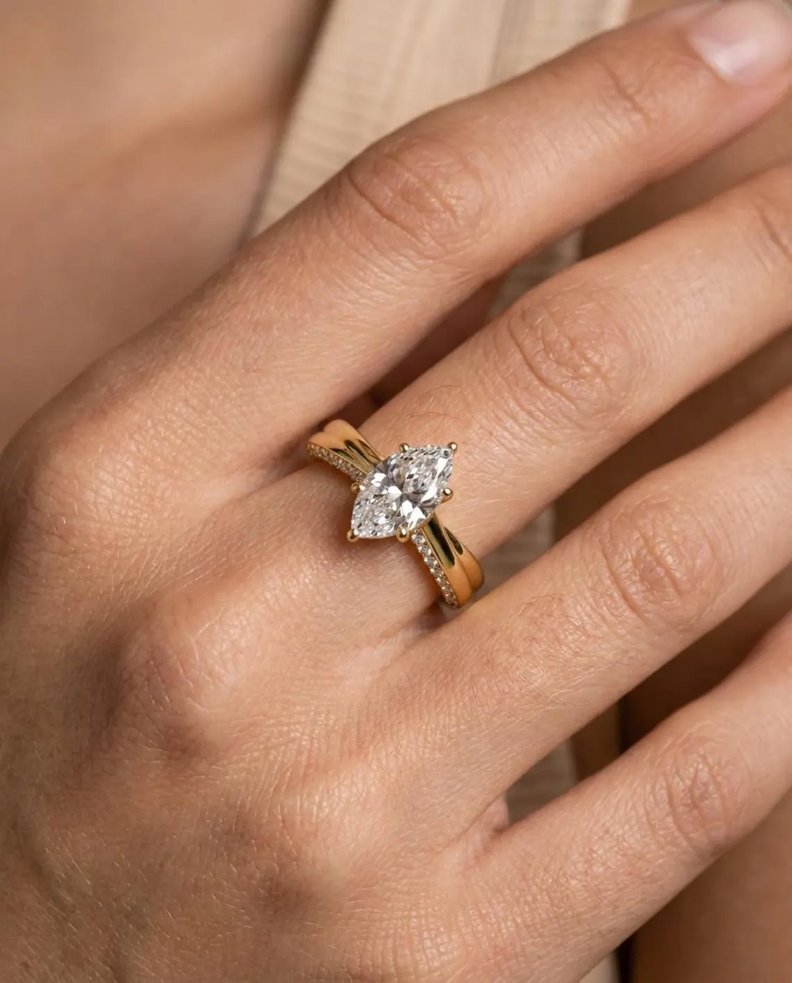 Elegant Marquise Cut Moissanite Engagement Ring in Sterling Silver Vintage Inspired Split Shank Bridal Ring Luxury Marquise Moissanite Ring for Women Silver Wedding, Proposal & Anniversary Jewelry Gift - Image 2