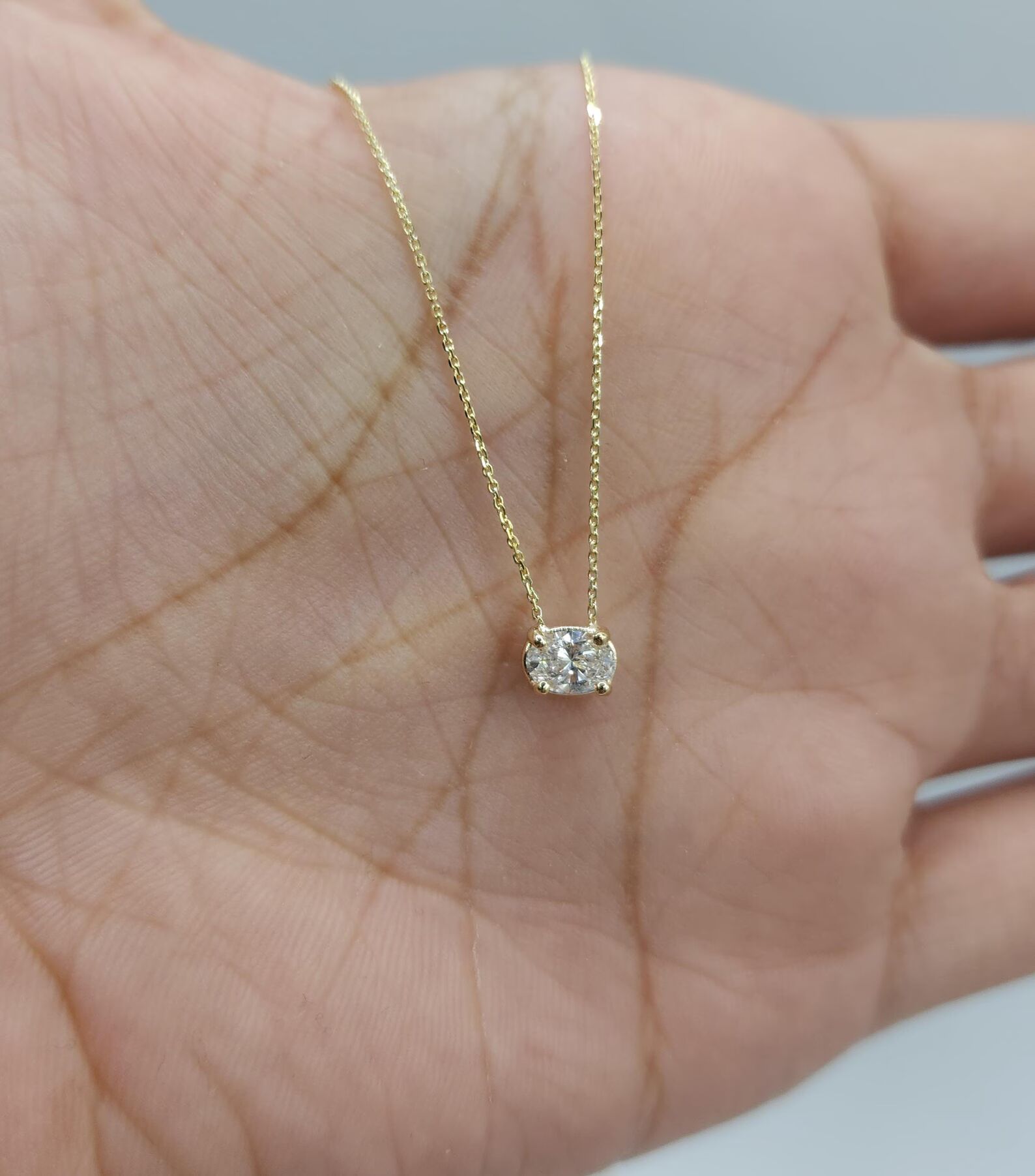 14k Gold Minimalist Diamond Pendant Necklace Dainty Gold Chain Necklace for Women Elegant Everyday Jewelry Gift for Her Simple Delicate Necklace (Copy) - Image 6