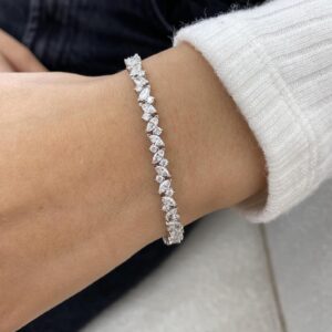 Sparkling Diamond Bracelet Perfect for Everyday Wear and Special Occasions Elegant 14K Diamond Tennis Bracelet with Marquise and Round Cut Diamonds in Solid Gold Luxury Fine Jewelry