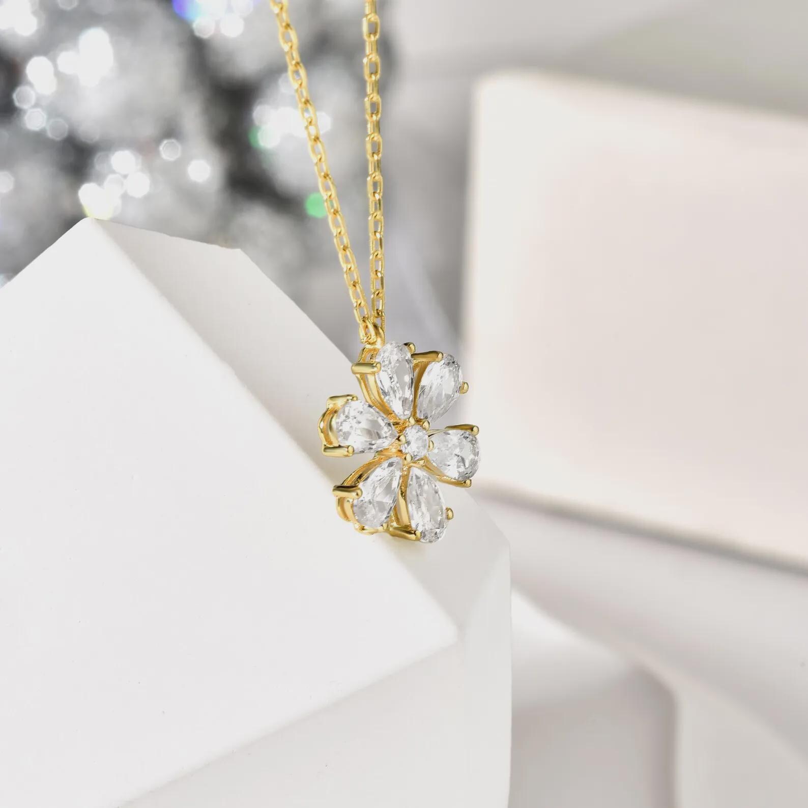 Dainty Round Necklace Everyday Wear Jewelry That Stands Out 14K Gold Diamond Pendant Necklace Eye Catching Sparkle That Gets Compliments - Image 3