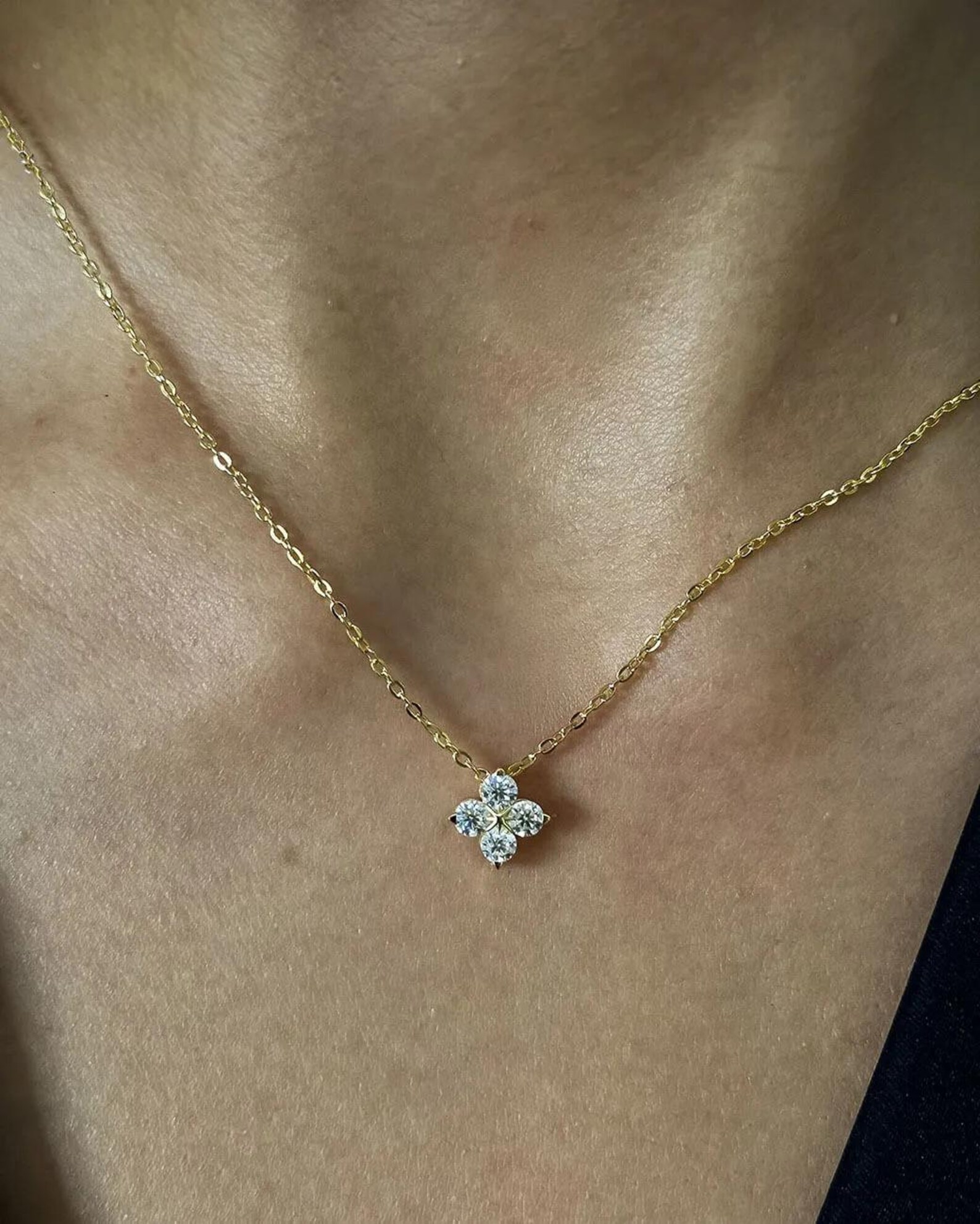 Stunning Teardrop Shape Brilliant Cut Solitaire Pendant Necklace in Solid Gold with Refined Modern Style Authentic 14K Gold Dainty Minimal Jewelry Piece Perfect Gift for Her Anniversary Birthday Celebration (Copy) - Image 3