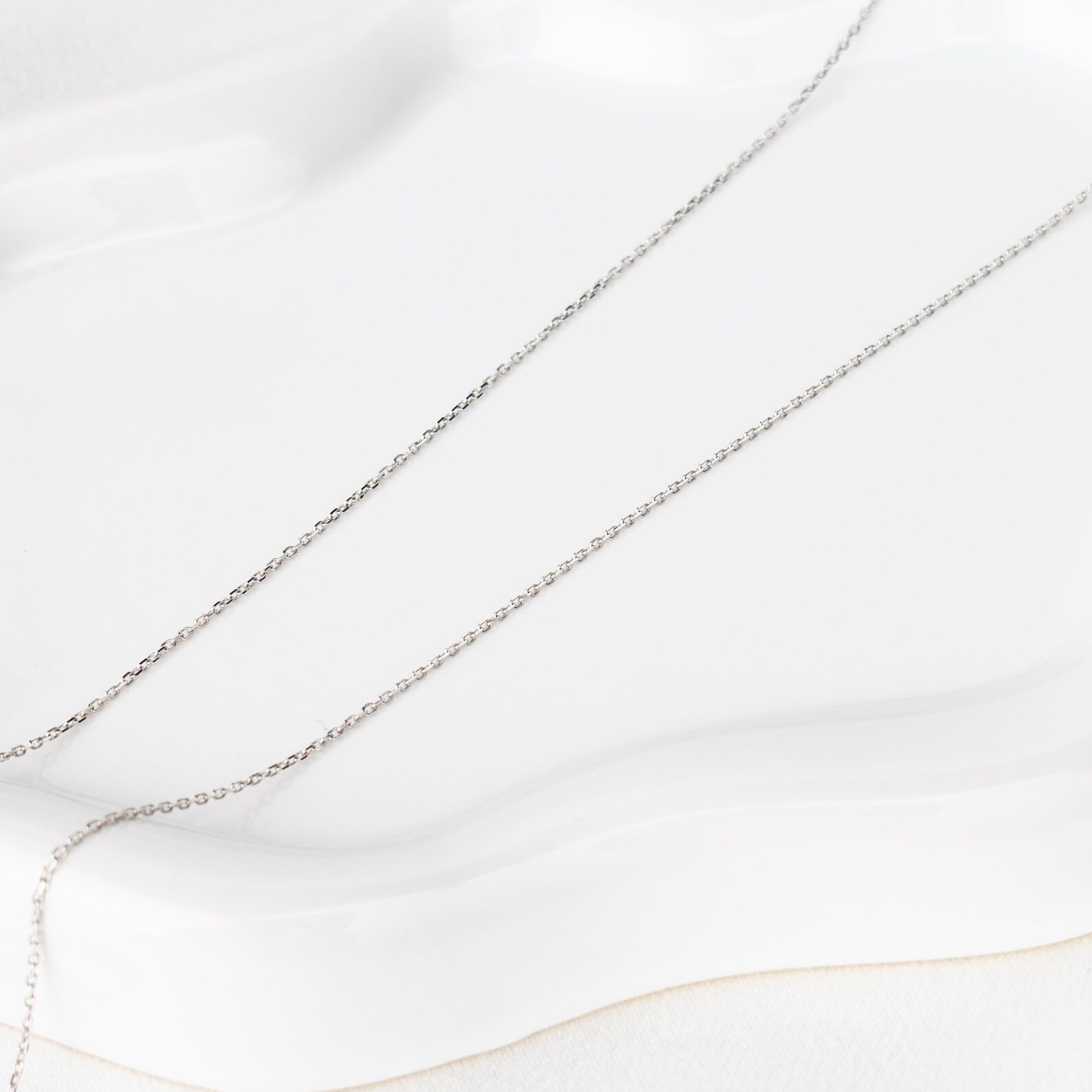 Necklace in 14K Gold with Floating Multi Stone Design and Soft Sparkle Flow Dainty Minimal Pendant Jewelry for Everyday Wear with a Modern Graceful Luxury Touch Elegant Curved Diamond - Image 3