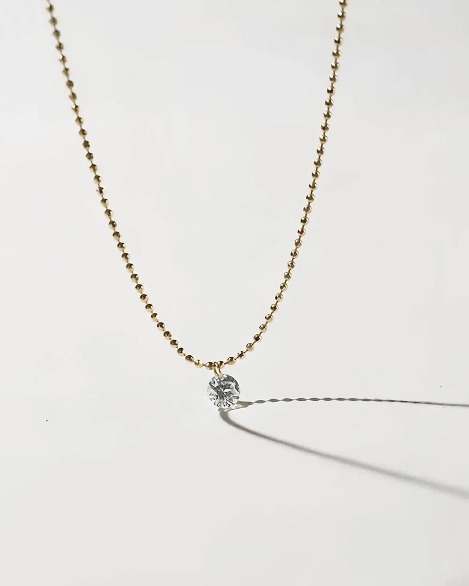 Simple Diamond Pendant Necklace Designed in 14k Yellow Gold Petite Center Stone Fine Jewelry for Women Elegant Minimal Diamond Necklace Refined Look Stylish Everyday Jewelry Thoughtful Gift - Image 6