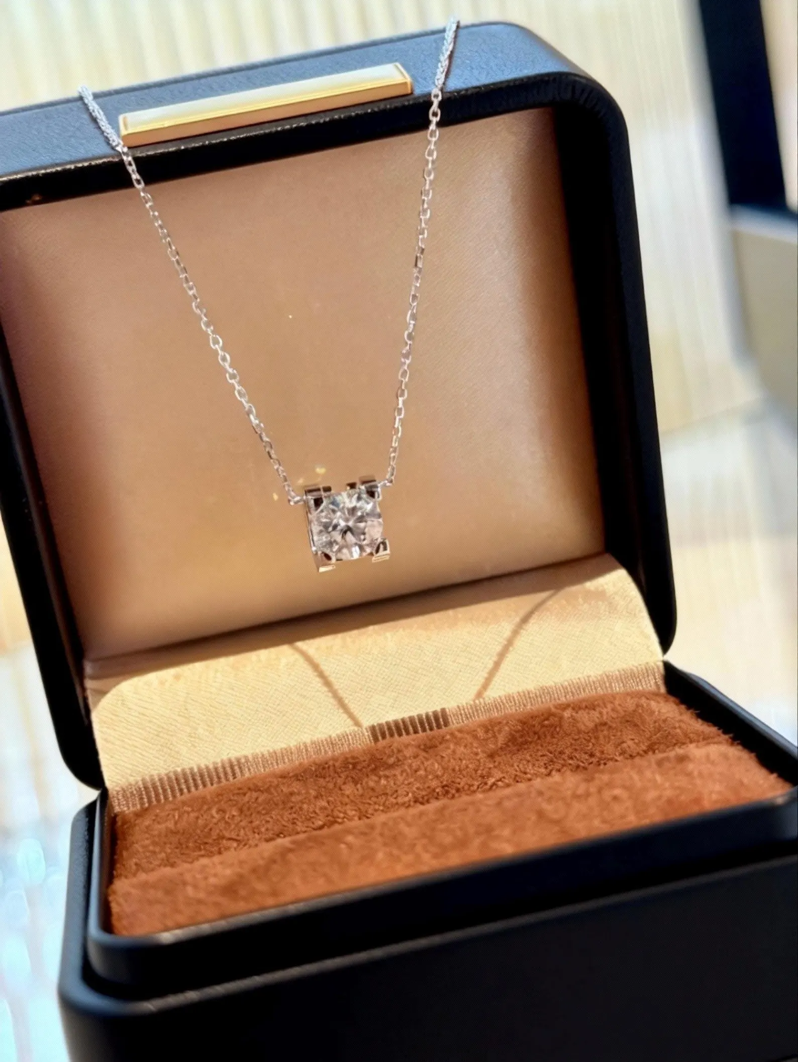 Bold Round Cut Diamond Pendant Necklace in 14K Gold with Strong Center Sparkle and Modern Clean Setting Dainty Yet Striking Everyday Jewelry Piece Designed for Confident Luxury and Effortless Statement Style - Image 5
