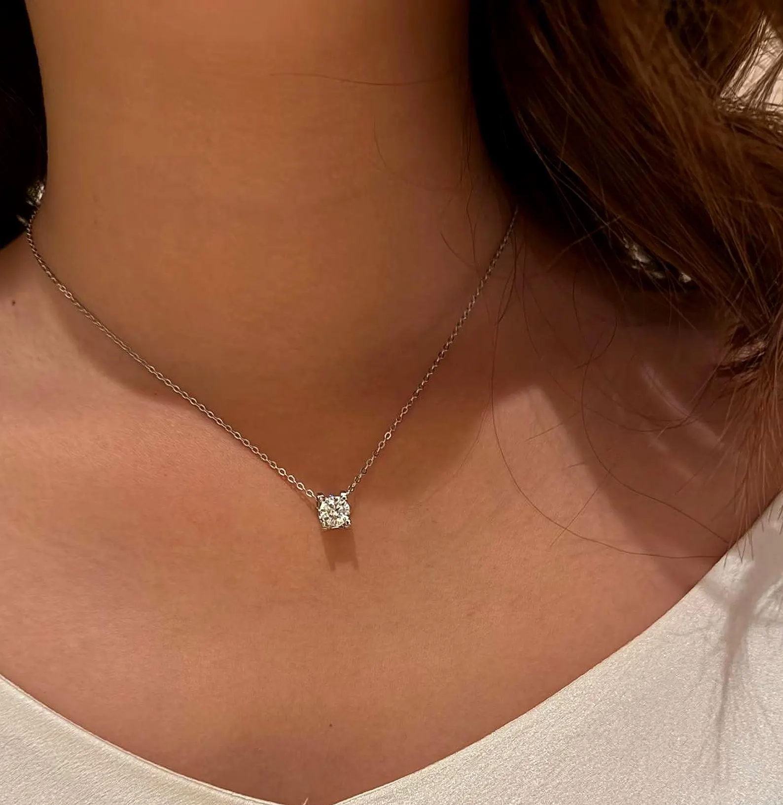 Bold Round Cut Diamond Pendant Necklace in 14K Gold with Strong Center Sparkle and Modern Clean Setting Dainty Yet Striking Everyday Jewelry Piece Designed for Confident Luxury and Effortless Statement Style - Image 7