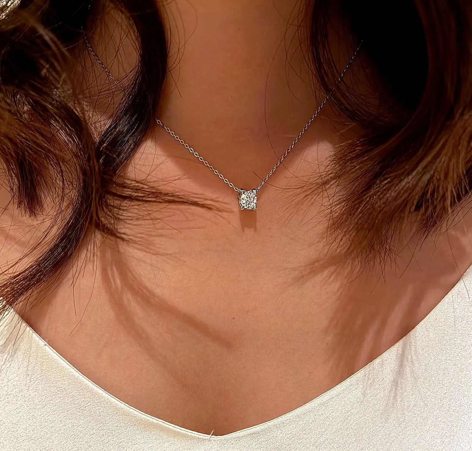 Bold Round Cut Diamond Pendant Necklace in 14K Gold with Strong Center Sparkle and Modern Clean Setting Dainty Yet Striking Everyday Jewelry Piece Designed for Confident Luxury and Effortless Statement Style - Image 2
