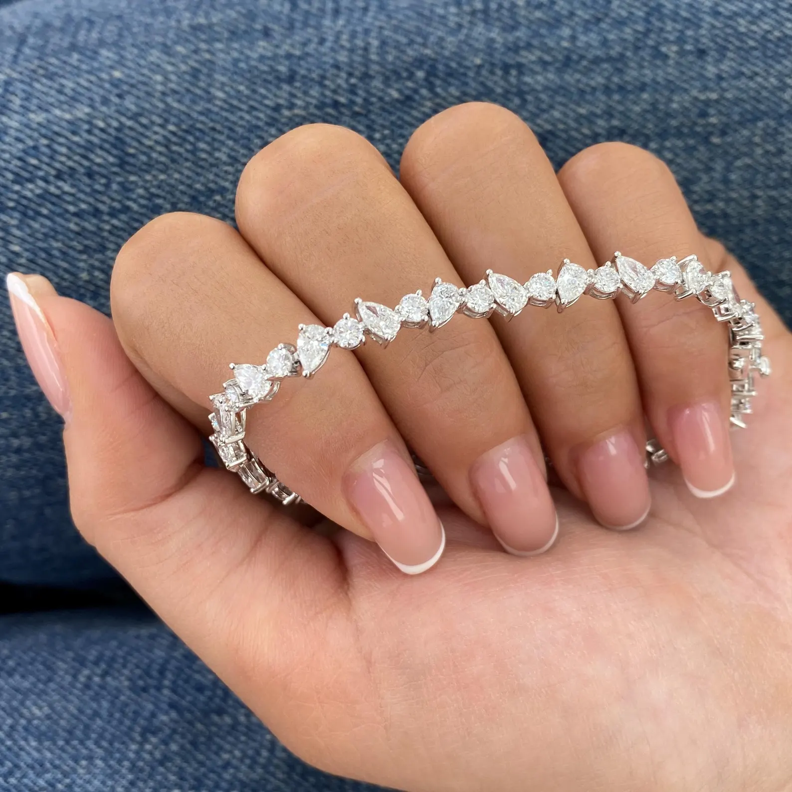 Prism 14K Gold Bracelet for Women with Irregular Crystal Formation Structured Link Design Statement Wristwear Jewelry Gift for Her Confident Everyday Expression - Image 2