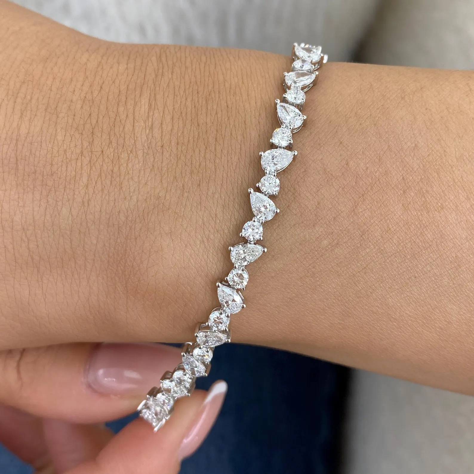 Prism 14K Gold Bracelet for Women with Irregular Crystal Formation Structured Link Design Statement Wristwear Jewelry Gift for Her Confident Everyday Expression - Image 7