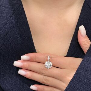 Artistic Diamond Cluster Necklace in 14K Gold Crafted with a Flowing Drop Design and Radiant Finish Dainty Luxury Pendant Jewelry Perfect for Styling Day to Night Looks