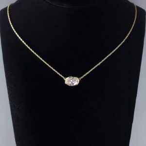 Abstract Diamond Necklace Crafted in 14k Yellow Gold Irregular Stone Pendant Modern Elegant Jewelry for Her Gift Idea Design Sophisticated Fine Jewelry for Women