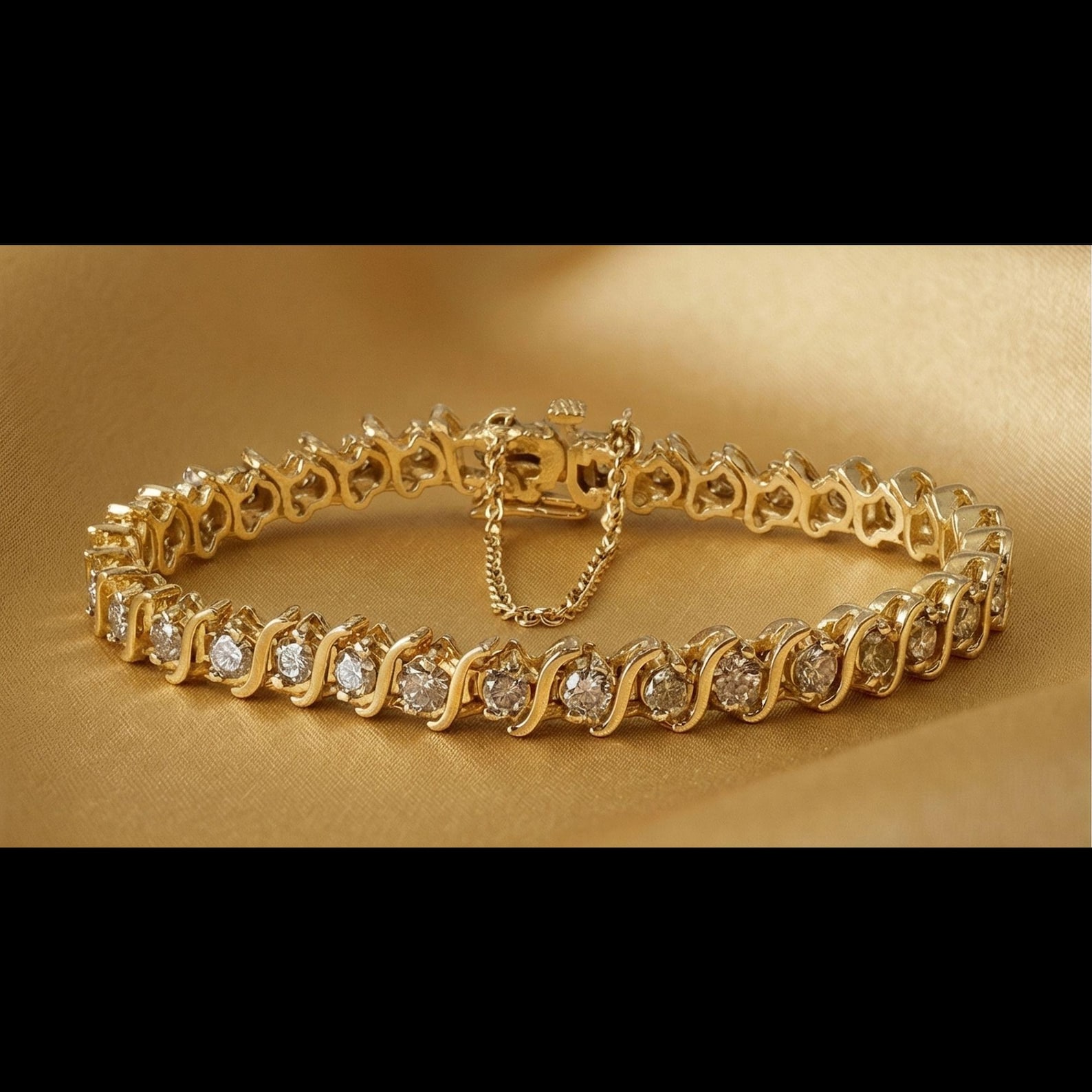 Tennis Bracelet for Women 14K Gold Plated with Round Cubic Zirconia Stones Classic Elegant Fine Jewelry Gift for Anniversary Birthday Wedding Jewelry