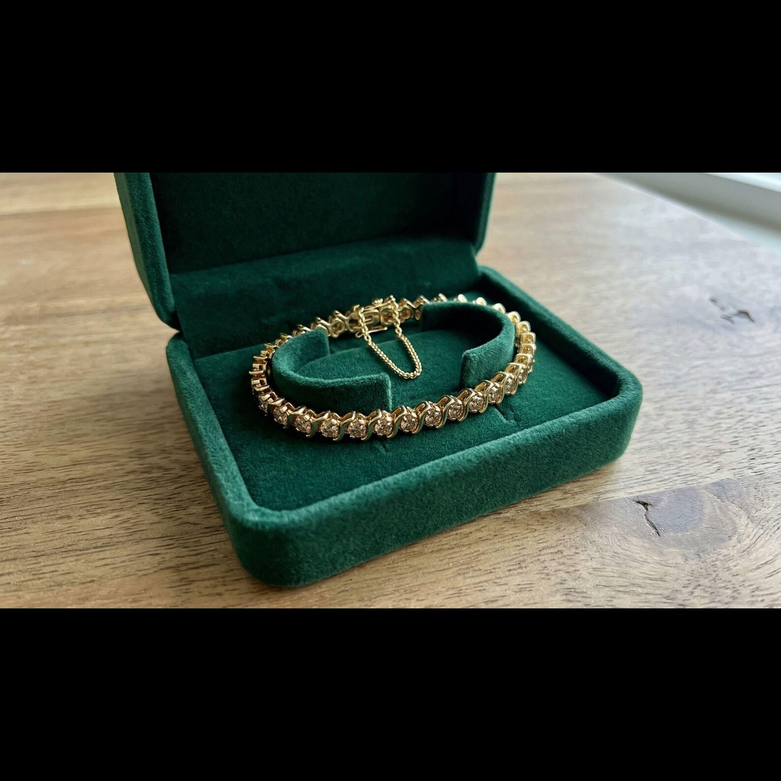 Tennis Bracelet for Women 14K Gold Plated with Round Cubic Zirconia Stones Classic Elegant Fine Jewelry Gift for Anniversary Birthday Wedding Jewelry - Image 5