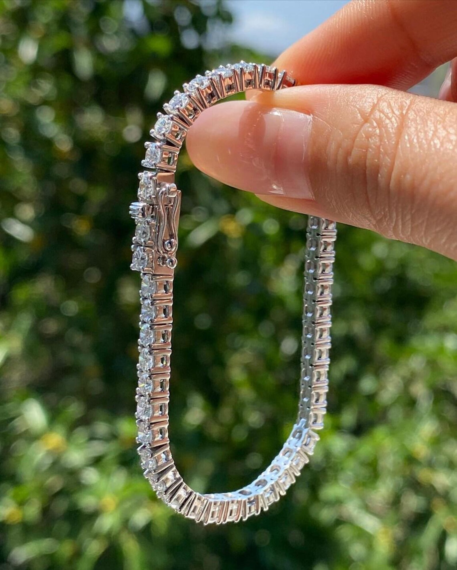 Exquisite 14K Gold Tennis Bracelet for Women with Diamond Look Cubic Zirconia Radiant Sparkling Jewelry Gift for Her Sparkling Jewelry Gift for Anniversary Birthday - Image 3
