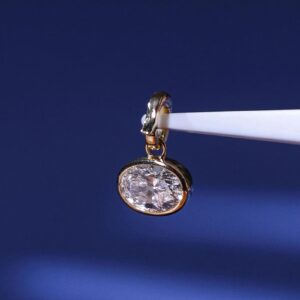 Delicate Circle Diamond Charm Clean Look Refined Elegant Jewelry for Daily Wear Minimal Round Diamond Pendant Charm in 14k Yellow Gold Smooth Frame Setting Fine Jewelry for Women Stylish Gift
