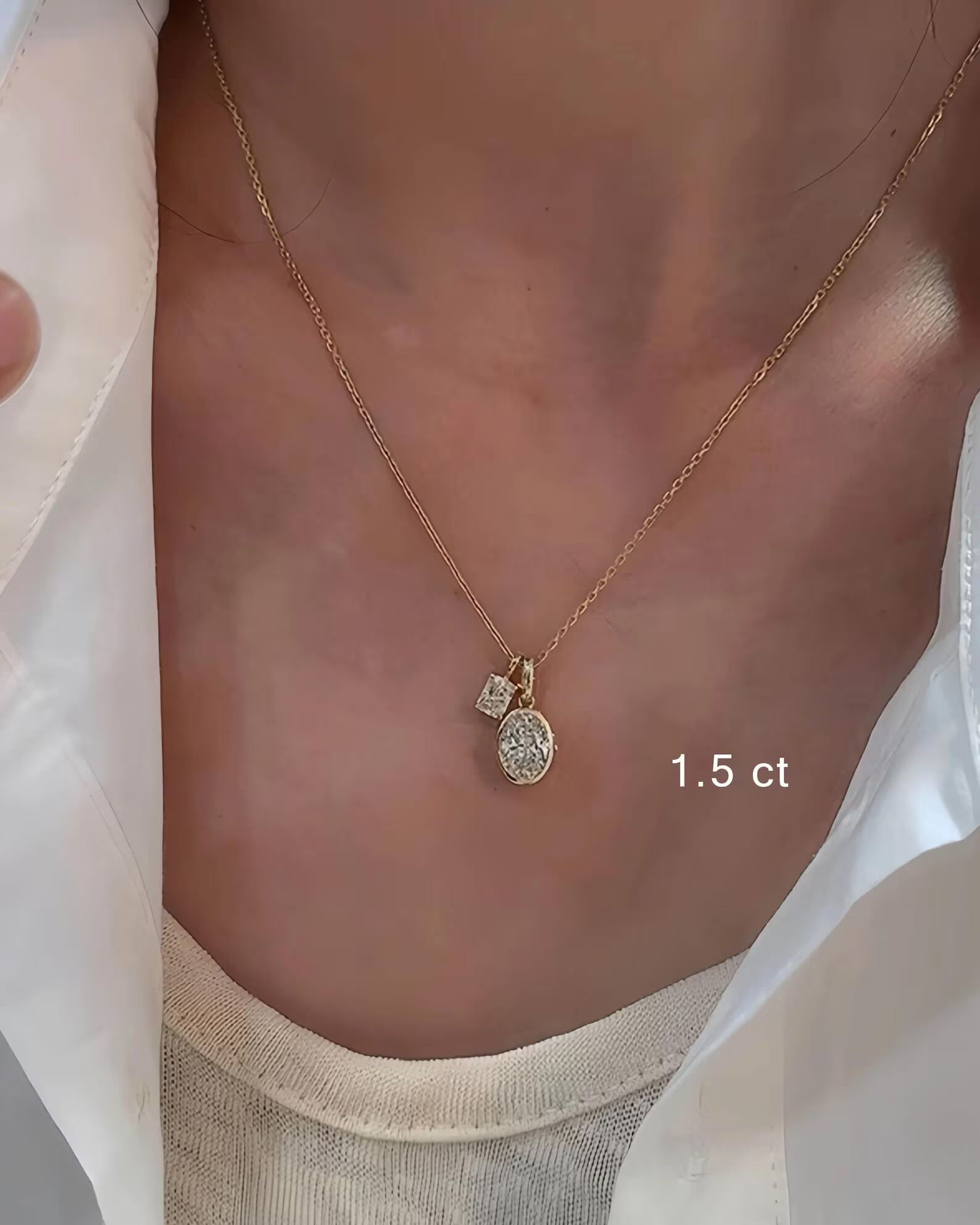 Delicate Circle Diamond Charm Clean Look Refined Elegant Jewelry for Daily Wear Minimal Round Diamond Pendant Charm in 14k Yellow Gold Smooth Frame Setting Fine Jewelry for Women Stylish Gift - Image 3