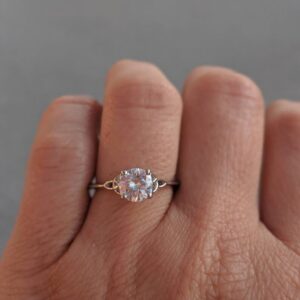 Designer Round cut diamond solitaire engagement ring with delicate side details, crafted in 14K gold Premium minimalist design with timeless elegance, refined sparkle, and a soft romantic finish