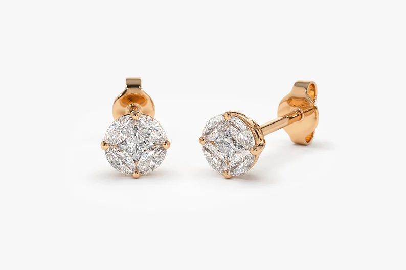 Everyday Luxury Gold Diamond Stud Earrings for Women Round Brilliant Stones Set in Classic Prong Style Fine Jewelry Gift Idea Timeless Stud Style Fine Jewelry for Modern Elegance - Image 4
