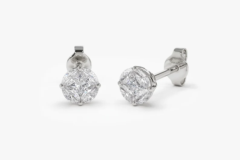 Everyday Luxury Gold Diamond Stud Earrings for Women Round Brilliant Stones Set in Classic Prong Style Fine Jewelry Gift Idea Timeless Stud Style Fine Jewelry for Modern Elegance - Image 2