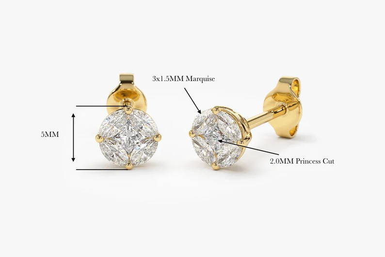 Everyday Luxury Gold Diamond Stud Earrings for Women Round Brilliant Stones Set in Classic Prong Style Fine Jewelry Gift Idea Timeless Stud Style Fine Jewelry for Modern Elegance - Image 5
