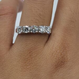Eternal Glow 14K White Gold Diamond Eternity Band Ring for Women Full Circle Brilliant Stones Wedding Anniversary Fine Jewelry Gift, Elegant Fine Jewelry Gift for Her