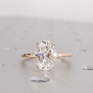 Engagement Ring Premium Round Cut Diamond Hidden Halo Engagement Ring in 14K Yellow Gold Classic Solitaire Ring Sophisticated Luxury Bridal Jewelry Fine Jewelry Gift