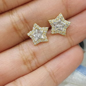 Celestial Gold Diamond Earrings for Women Featuring Star Shaped Design Radiant Fine Jewelry Studs for Everyday Elegance and Special Gift Minimalist Gift for Her