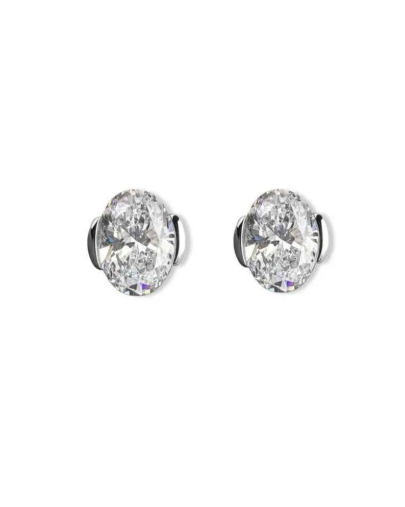 Glowing Oval Cut Diamond Stud Earrings in 14k Yellow Gold, Bold Bezel Style Solitaire Design with Smooth Modern Setting, Large Statement Sparkle, Elegant Fine Jewelry for Bridal, Anniversary, and High End Everyday Wear - Image 4