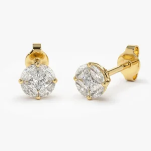 Everyday Luxury Gold Diamond Stud Earrings for Women Round Brilliant Stones Set in Classic Prong Style Fine Jewelry Gift Idea Timeless Stud Style Fine Jewelry for Modern Elegance