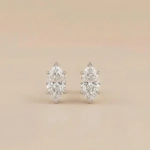 Vibrant Premium Marquise Cut Diamond Stud Earrings in 14k White Gold Classic Navette Shape Earrings for Women, Bridal & Everyday Wear Jewelry Fine Jewelry Collection
