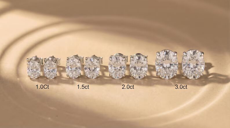 Dazzling Oval Diamond Stud Earrings in 14k White Gold for Women Refined Solitaire Style Fine Jewelry Gift for Any Occasion Featuring Oval Cut Stones Sleek Stud Design Fine Jewelry for Daily Shine - Image 4