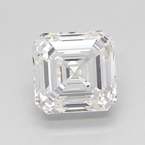 Asscher Cut 1.00 Carat Lab Grown Diamond F Color VS1 Clarity IGI Certified Crystal with Structured Facets and Glass Like Clarity