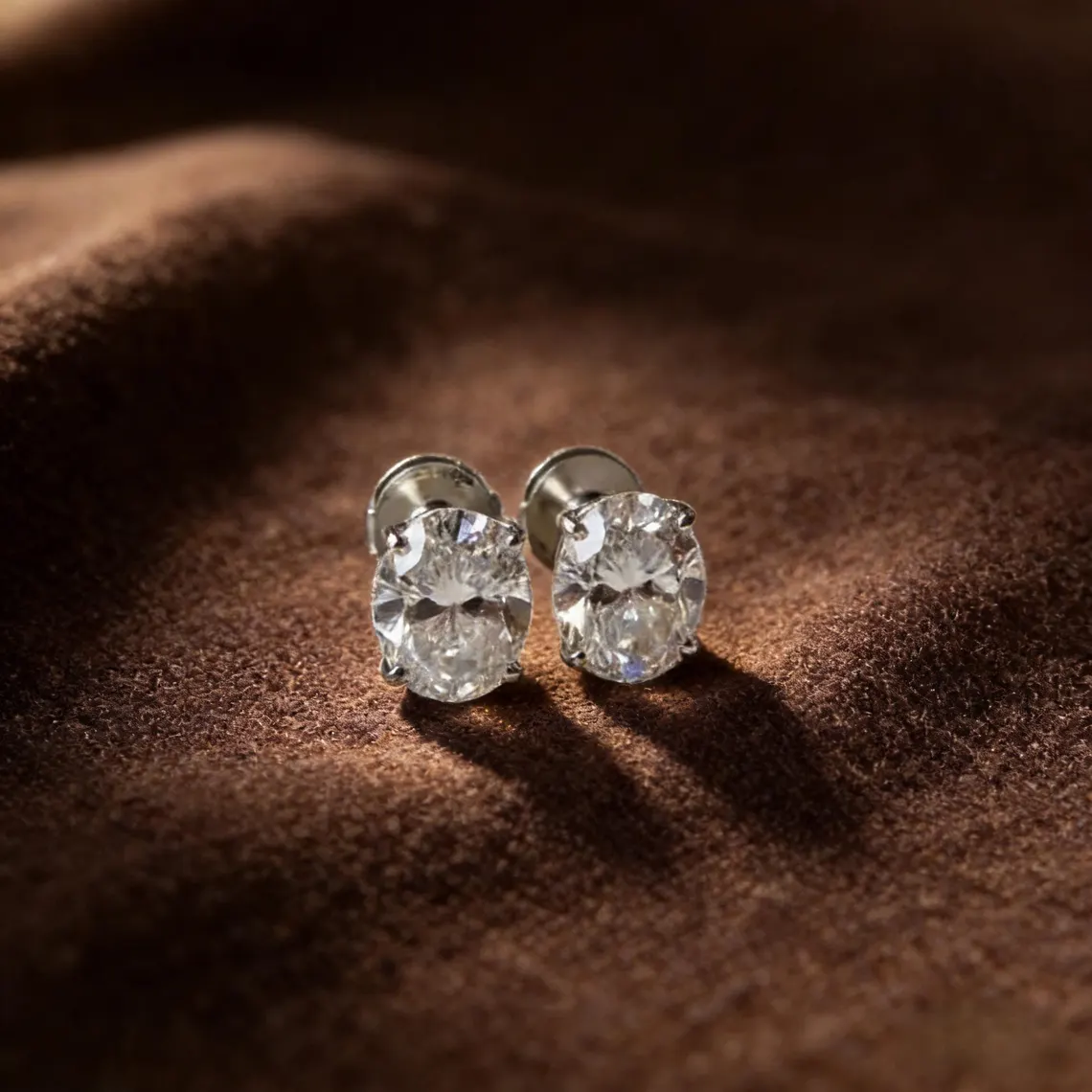 Oval Brilliant Moissanite Studs in 925 Silver Elongated Fluid Silhouette Solitaires Gender Neutral Jewelry Essential leek Low Profile Earring Curation for Daily Wear - Image 3